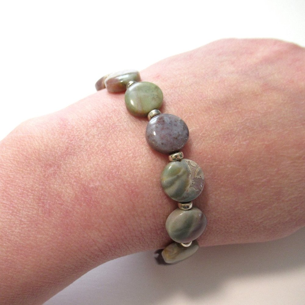 Fancy Jasper and Sterling bracelet
